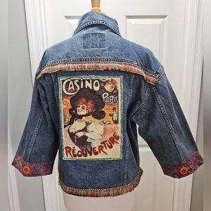 Up Styled Jean Jacket.   Medium.  One Of A Kind.